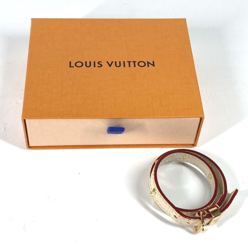 LOUIS VUITTON M91846 Suhali Brass Les Double Tours Bracelet, Women's, Leather, - Picture 3 of 6